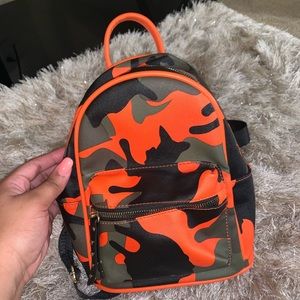 Orange Camouflage Mini Backpack